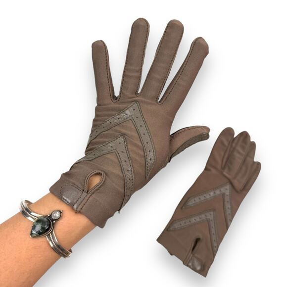 ❌SOLD❌1970's ARIS ISOTONER taupe brown leather motorcycle gloves - Picture 3 of 15